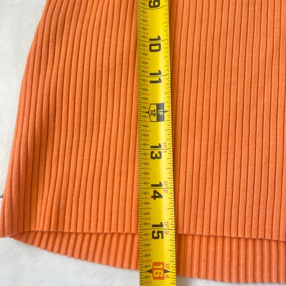 Aerie Small Cropped High Neck Ribbed Tank Top Orange Summer - Picture 5 of 6